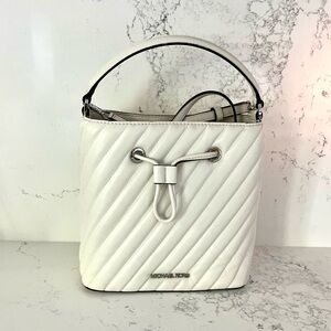 White MK Bucket Purse